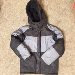 London Fog Black and Gray Puffer Jacket